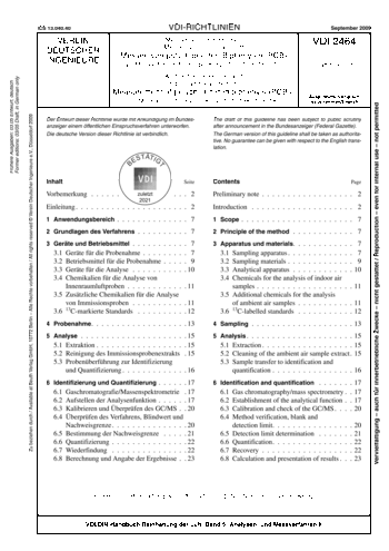 Produktabbildung: Messen von Immissionen - Messen von Innenraumluft - Messen von polychlorierten Biphenylen (PCB) - GC/MS-Verfahren für PCB 28, 52, 101,138, 153, 180