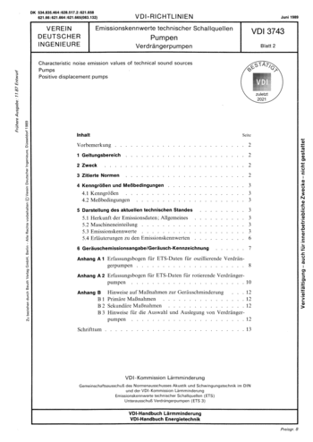 Produktabbildung: Emissionskennwerte technischer Schallquellen; Pumpen; Verdrängerpumpen