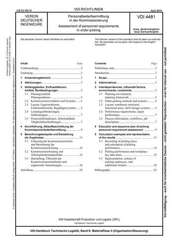 Produktabbildung: Personalbedarfsermittlung in der Kommissionierung