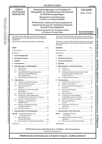 Produktabbildung: Mindestanforderungen und Prüfpläne für Messgeräte zur Überwachung der Emissionen an Kleinfeuerungsanlagen - Messgeräte zur Ermittlung der Feuchte von Holzbrennstoffen