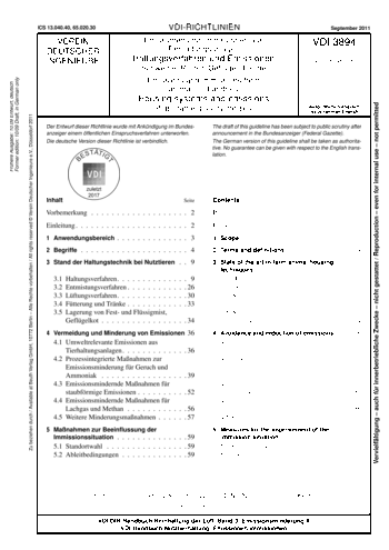 Produktabbildung: Emissionen und Immissionen aus Tierhaltungsanlagen - Haltungsverfahren und Emissionen - Schweine, Rinder, Geflügel, Pferde