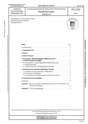 Produktabbildung: Emissionskennwerte technischer Schallquellen; Rückkühlanlagen; Kühltürme