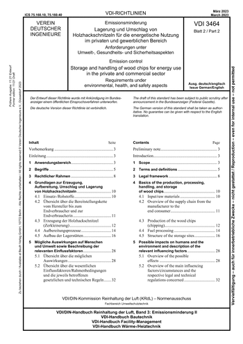 Produktabbildung: Emissionsminderung - Lagerung und Umschlag von Holzhackschnitzeln für die energetische Nutzung im privaten und gewerblichen Bereich - Anforderungen unter Umwelt-, Gesundheits- und Sicherheitsaspekten