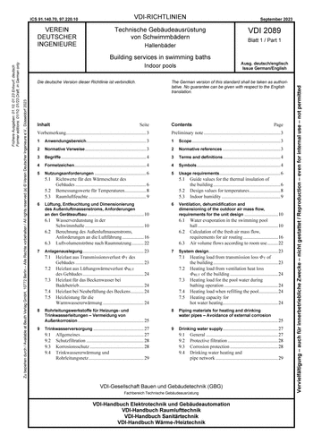 Produktabbildung: Technische Gebäudeausrüstung von Schwimmbädern - Hallenbäder