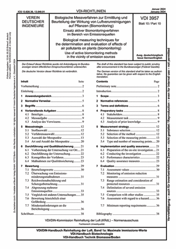 Produktabbildung: Biologische Messverfahren zur Ermittlung und Beurteilung der Wirkung von Luftverunreinigungen auf Pflanzen (Biomonitoring) - Einsatz aktiver Biomonitoringverfahren im Bereich von Emissionsquellen