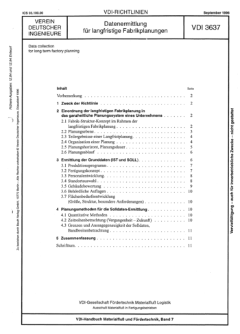 Produktabbildung: Datenermittlung für langfristige Fabrikplanungen