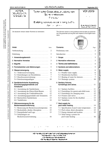 Produktabbildung: Technische Gebäudeausrüstung von Schwimmbädern - Freibäder