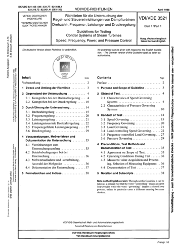 Produktabbildung: Richtlinien für die Untersuchung der Regel- und Steuereinrichtungen von Dampfturbinen; Drehzahl-, Frequenz-, Leistungs- und Druckregelung