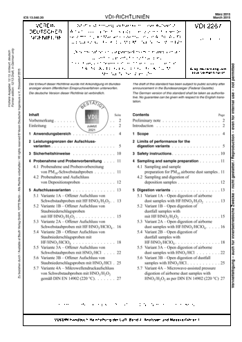 Produktabbildung: Stoffbestimmung an Partikeln in der Außenluft - Aufschlussvarianten für Staubproben zur anschließenden Bestimmung der Massenkonzentration von Al, Sb, As, Pb, Cd, Ca, Cr, Co, Fe, K, Cu, Mg, Mn, Na, Ni, Se, V und Zn