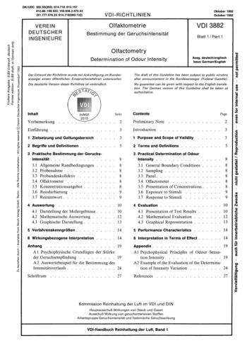 Produktabbildung: Olfaktometrie; Bestimmung der Geruchsintensität