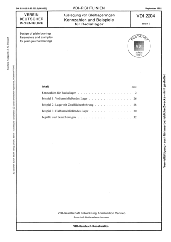 Produktabbildung: Auslegung von Gleitlagerungen; Kennzahlen und Beispiele für Radiallager