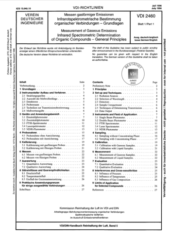 Produktabbildung: Messen gasförmiger Emissionen - Infrarotspektrometrische Bestimmung organischer Verbindungen - Grundlagen